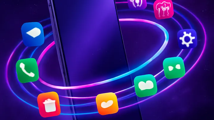 5666BAT COM Sleek smartphone floating in space